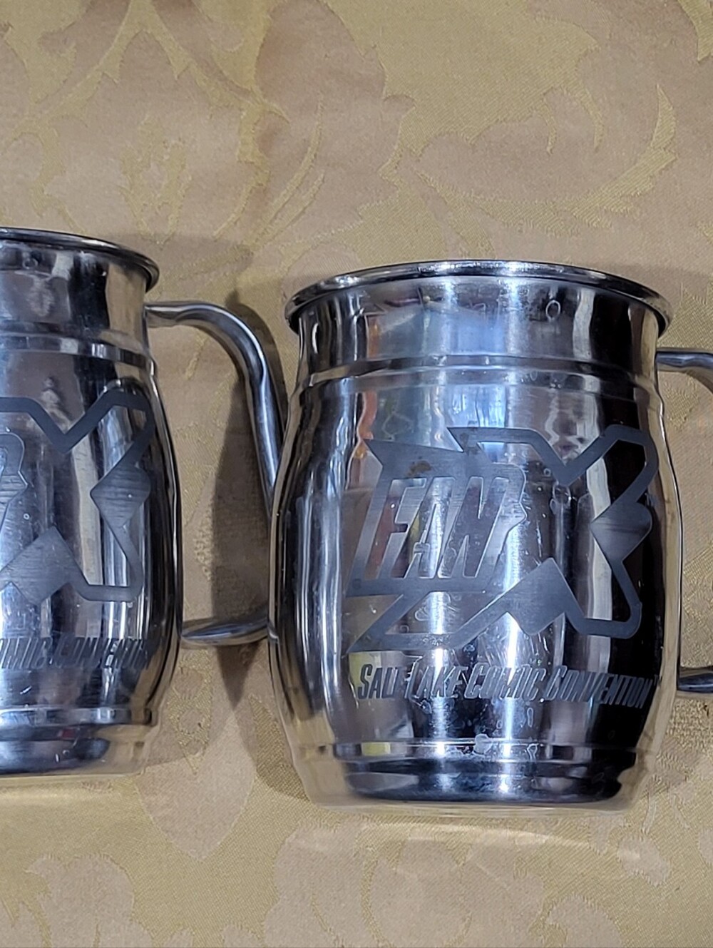 Set Of 2 Wild Bill Salt Lake FanX Collectible Stainless Steel Engraved Mug